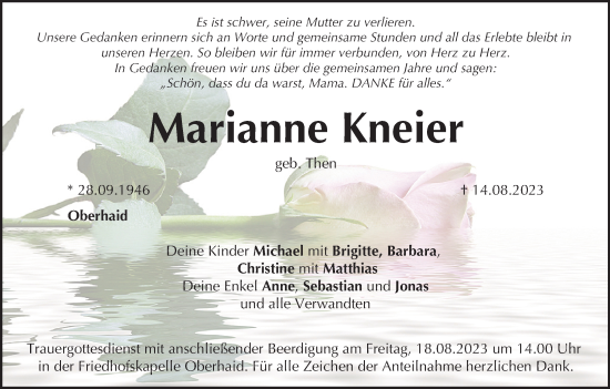 Anzeige von Marianne Kneier von MGO