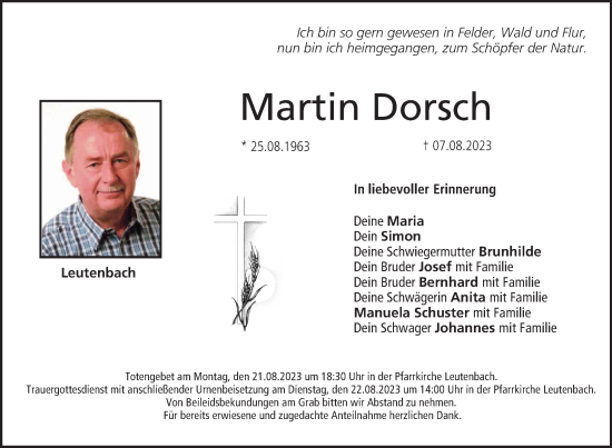 Anzeige von Martin Dorsch von MGO