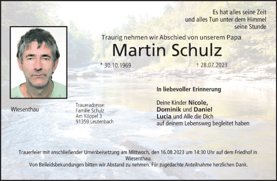 Anzeige von Martin Schulz von MGO