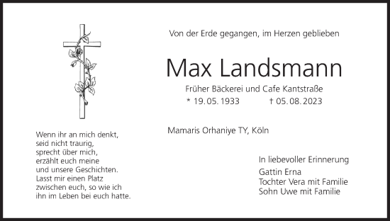 Anzeige von Max Landsmann von MGO