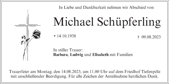 Anzeige von Michael Schüpferling von MGO