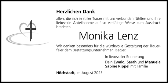 Anzeige von Monika Lenz von MGO