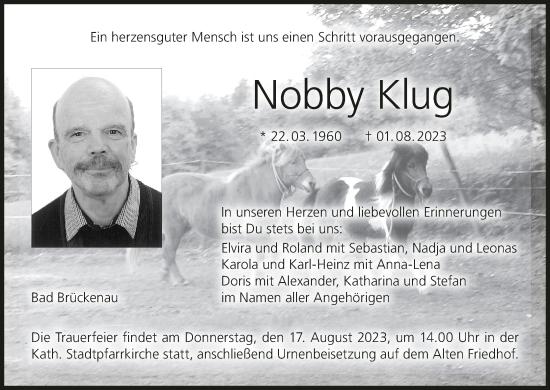 Anzeige von Nobby Klug von MGO