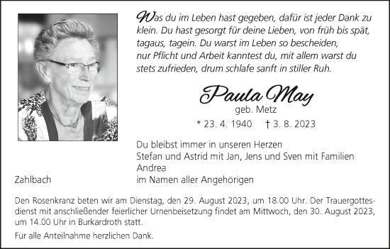 Anzeige von Paula May von MGO