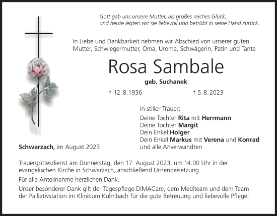 Anzeige von Rosa Sambale von MGO