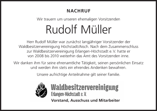Anzeige von Rudolf Müller von MGO