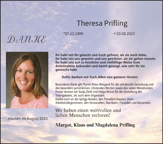 Anzeige von Theresa Prifling von MGO