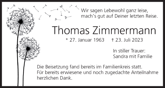 Anzeige von Thomas Zimmermann von MGO