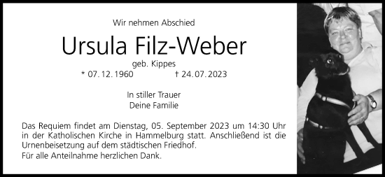 Anzeige von Ursula Filz-Weber von MGO