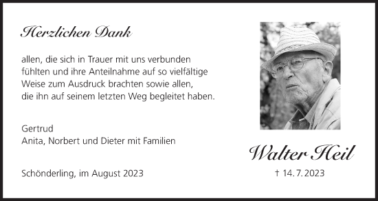 Anzeige von Walter Heil von MGO