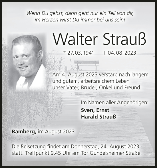 Anzeige von Walter Strauß von MGO