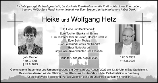 Anzeige von Wolfgang Hetz von MGO