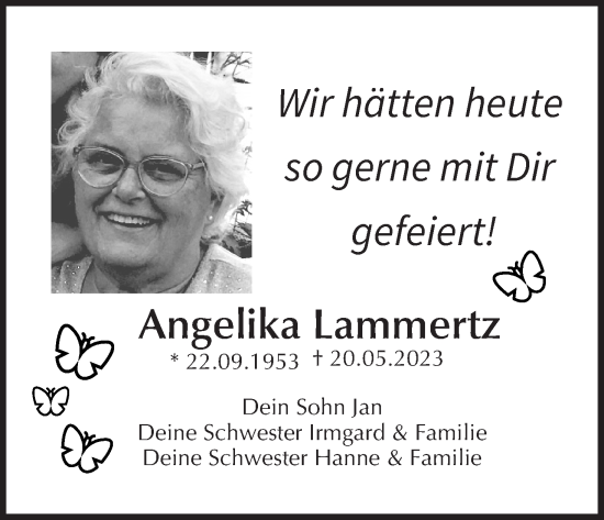 Anzeige von Angelika Lammertz von MGO