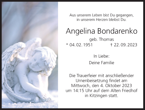 Anzeige von Angelina Bondarenko von MGO