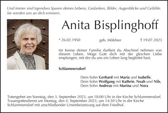 Anzeige von Anita Bisplinghoff von MGO