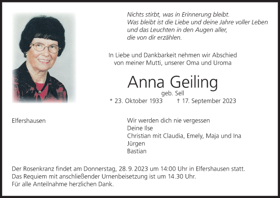Anzeige von Anna Geiling von MGO