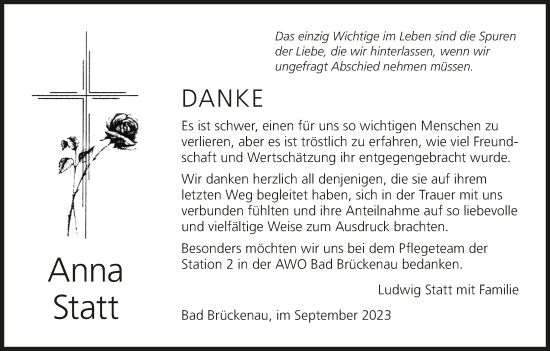 Anzeige von Anna Statt von MGO