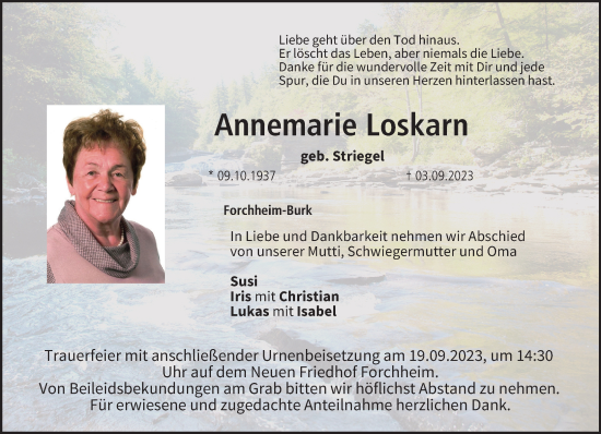 Anzeige von Annemarie Loskarn von MGO