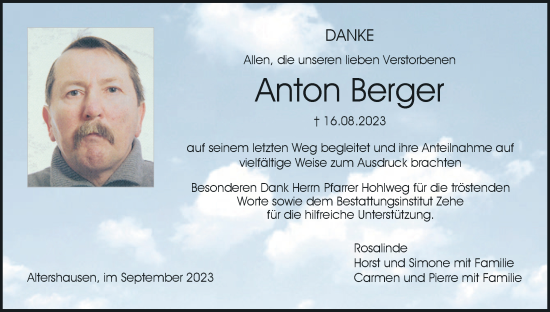 Anzeige von Anton Berger von MGO