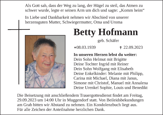 Anzeige von Betty Hofmann von MGO