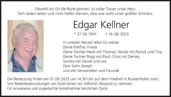 Anzeige von Edgar Kellner von MGO
