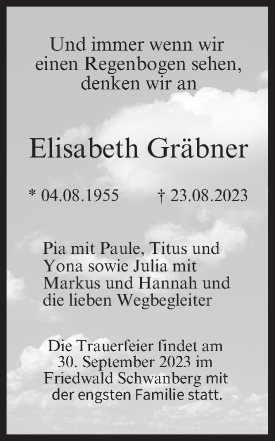 Anzeige von Elisabeth Gräbner von MGO