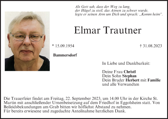 Anzeige von Elmar Trautner von MGO