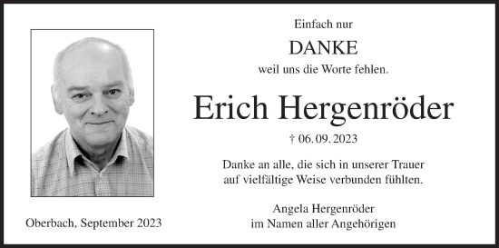 Anzeige von Erich Hergenröder von MGO