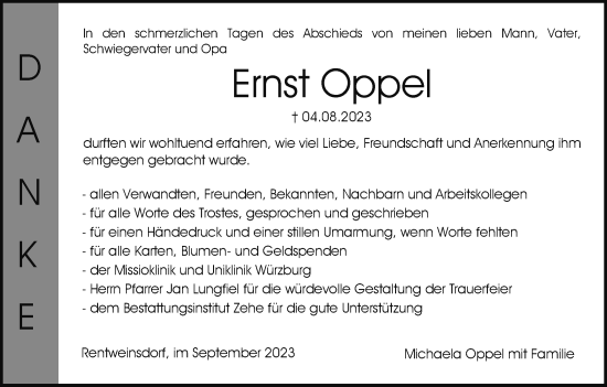 Anzeige von Ernst Oppel von MGO