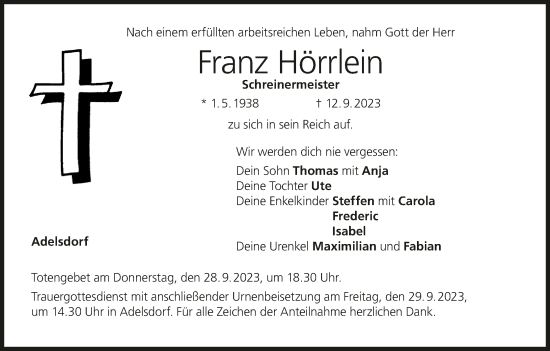 Anzeige von Franz Hörrlein von MGO