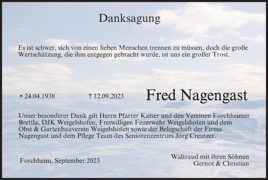 Anzeige von Fred Nagengast von MGO