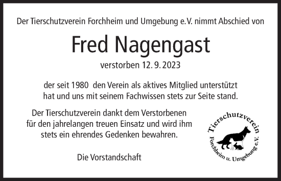 Anzeige von Fred Nagengast von MGO