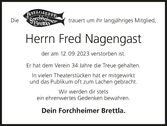 Anzeige von Fred Nagengast von MGO