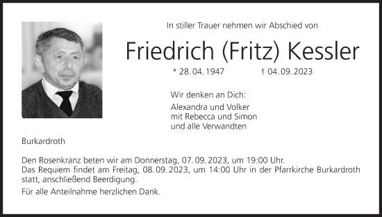 Anzeige von Friedrich Kessler von MGO