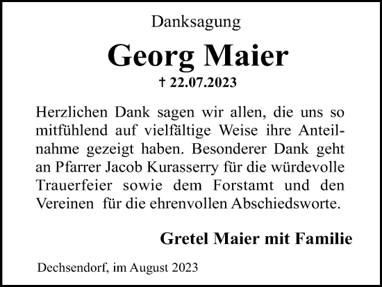 Anzeige von Georg Maier von MGO