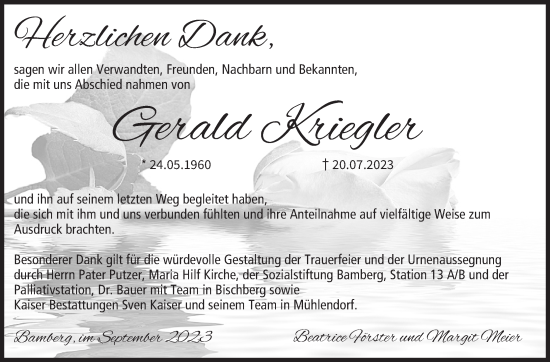 Anzeige von Gerald Kreigler von MGO