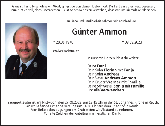 Anzeige von Günter Ammon von MGO