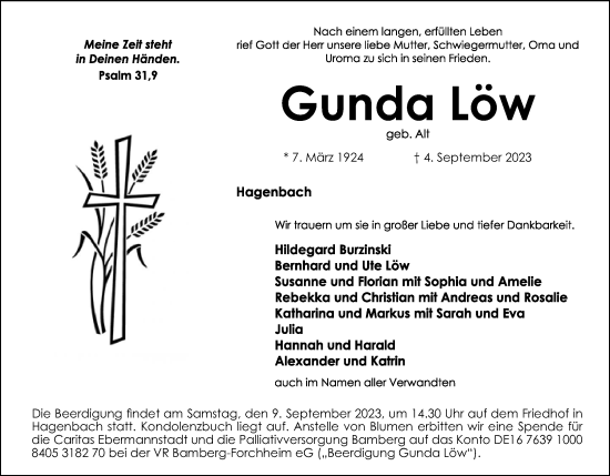 Anzeige von Gunda Löw von MGO