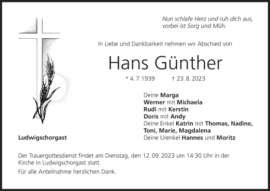 Anzeige von Hans Günther von MGO