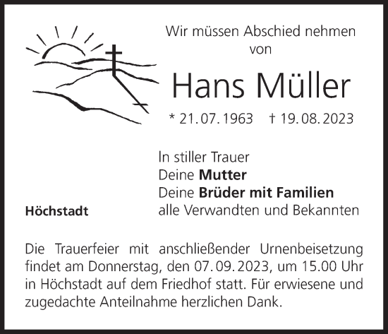 Anzeige von Hans Müller von MGO