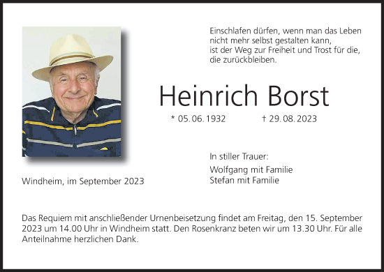 Anzeige von Heinrich Borst von MGO