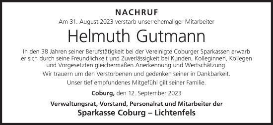 Anzeige von Helmuth Gutmann von MGO