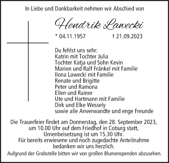 Anzeige von Hendrik Lawecki von MGO