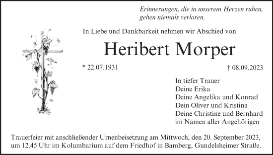 Anzeige von Heribert Morper von MGO