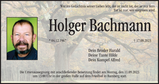 Anzeige von Holger Bachmann von MGO