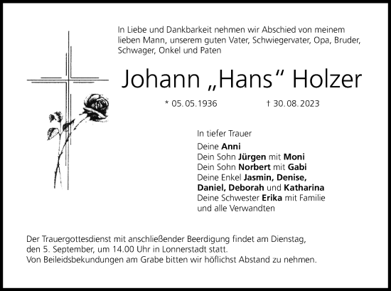 Anzeige von Johann Holzer von MGO
