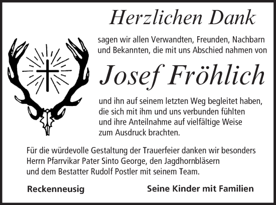 Anzeige von Josef Fröhlich von MGO