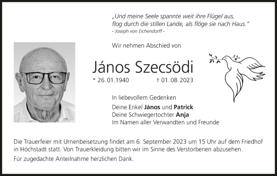 Anzeige von János Szecsödi von MGO