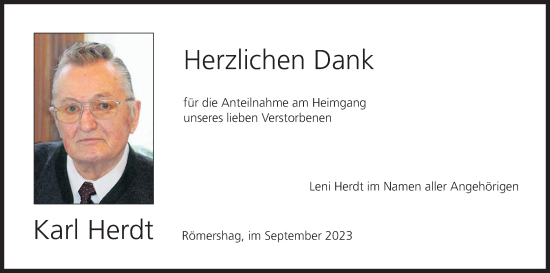 Anzeige von Karl Herdt von MGO