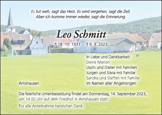 Anzeige von Leo Schmitt von MGO